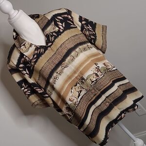 Alfred Dunner  sz 16 jungle animal motif button front shirt